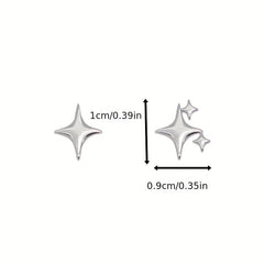 Star Shape Stud Earrings Copper Ear Jewelry For Women