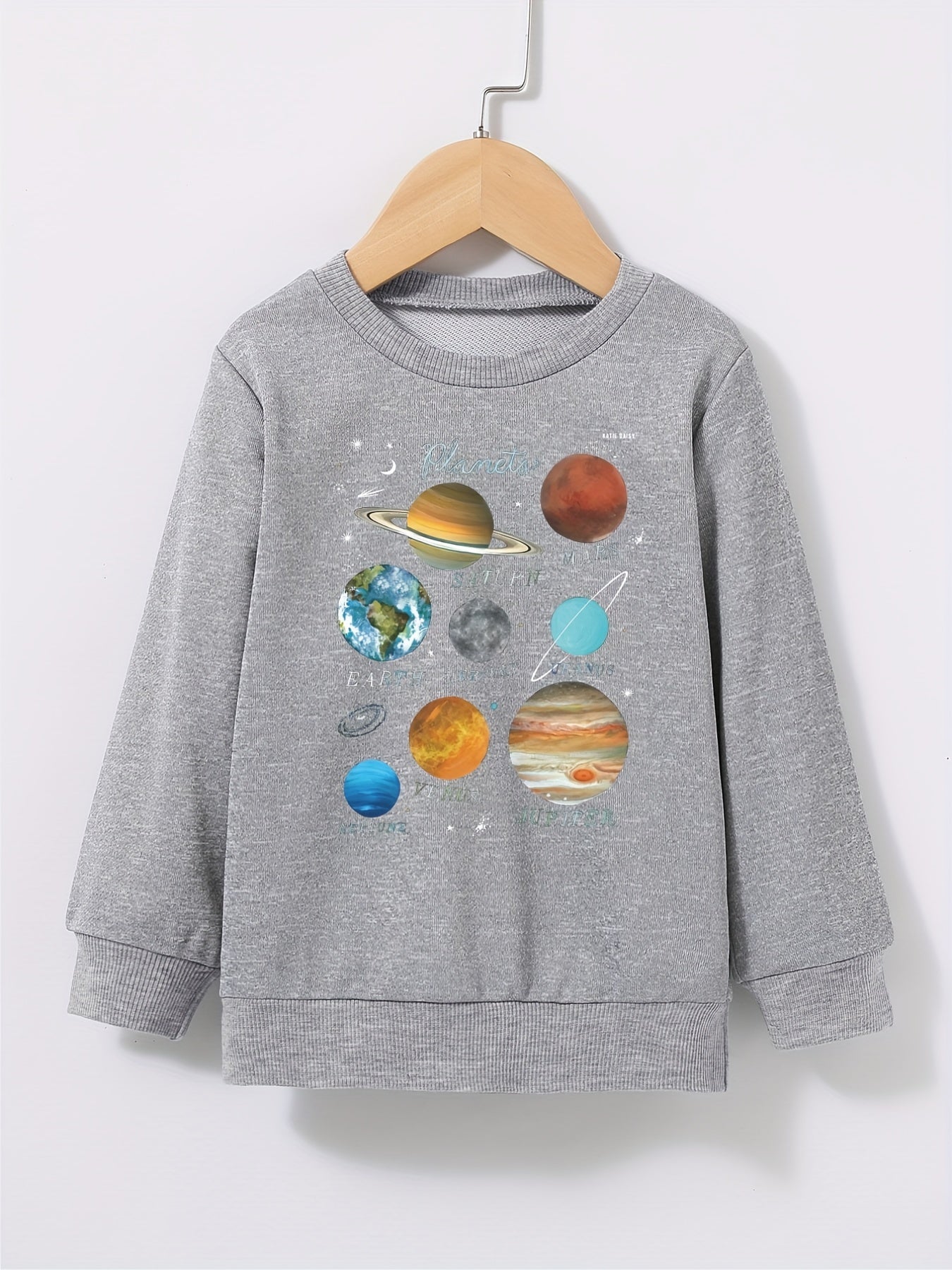 Boy's Solar System Planet Print Sweatshirt