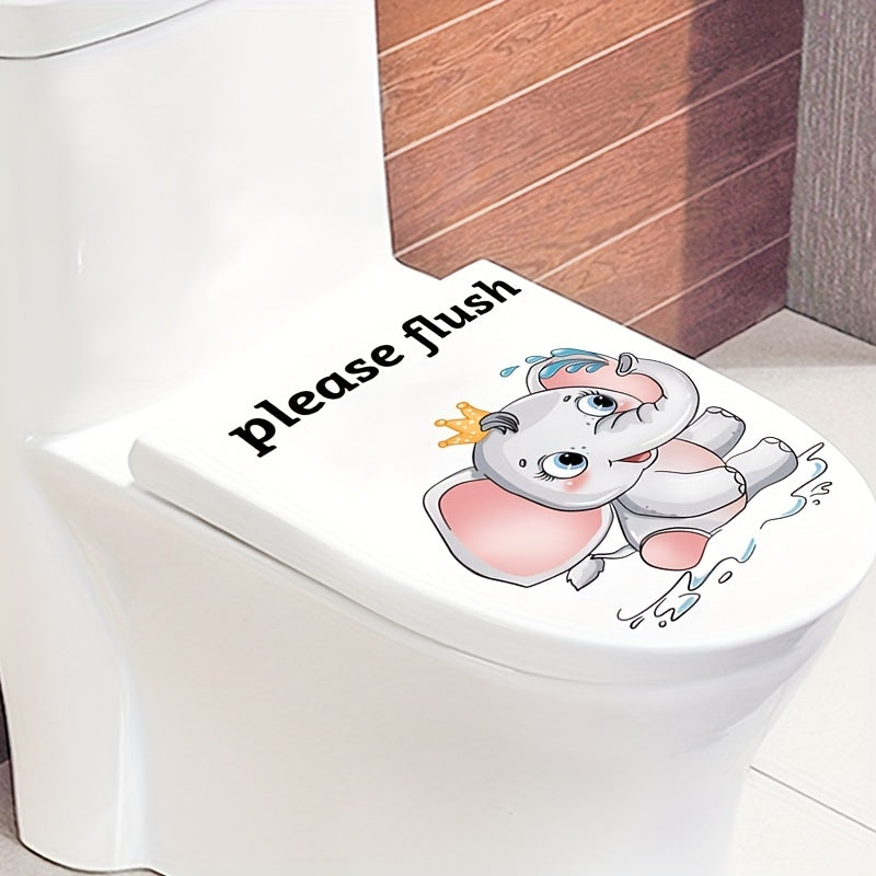 Elephant Toilet Sticker Decal Bathroom Decoration