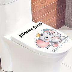 Elephant Toilet Sticker Decal Bathroom Decoration