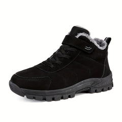 Boy's Solid Snow Boots Warm Fleece Cozy Non slip Ankle Boots Plush Comfy