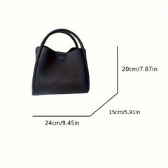 Convertible Handbag with Detachable Strap & Magnetic Closure - Chocolate Brown