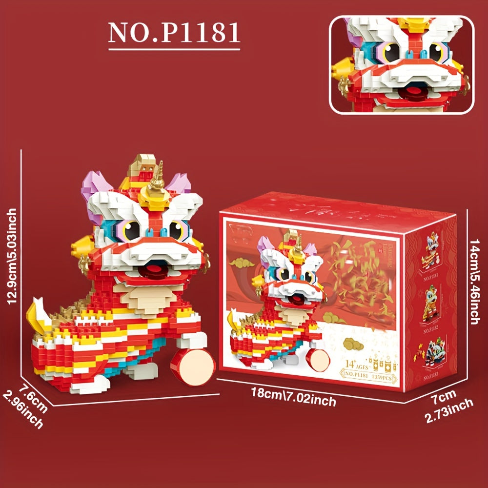 Chinese Culture Lion Awakening Building Block Toy