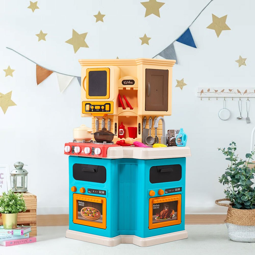 Children's Kitchen Playset Pretend Food Toy Accessories Set Play Sink & Stove