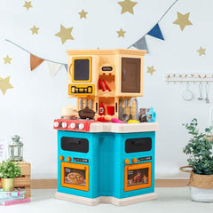 Children's Kitchen Playset Pretend Food Toy Accessories Set Play Sink & Stove