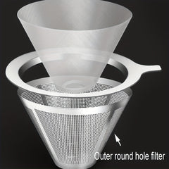 1pc Stainless Steel Filter Mesh Coffee Dipper Cone Stainless Steel Coffee Filter