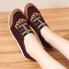 Colorblock Wedge Loafers Soft Sole Slip On Walking Shoes Women's Footwear