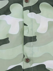  Camo Long Sleeve Button Up Tunic Shirt Top