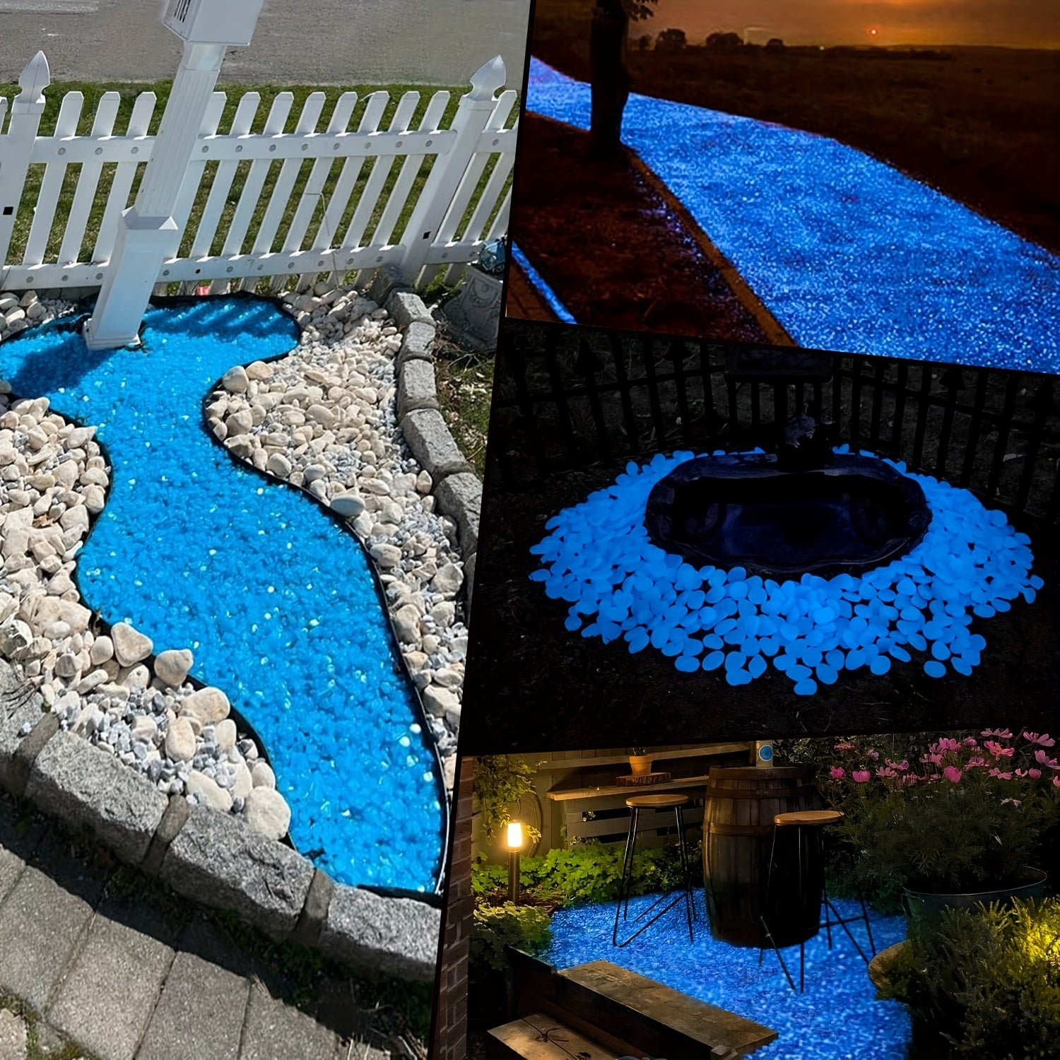 Glow Dark Pebbles for Outdoor Garden Decor