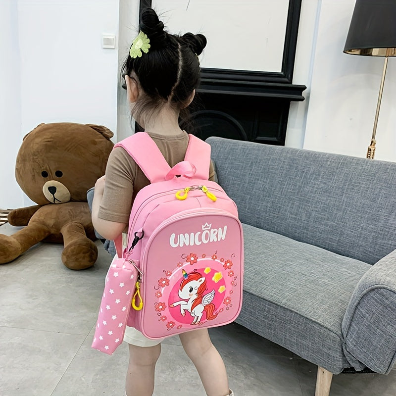 Unicorn Skateboard Dinosaur Children's Backpack + Pencil Case