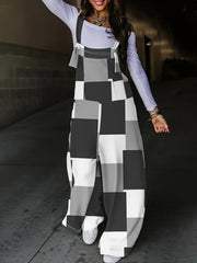  Colorblock Square Neck Wide Leg Jumpsuit