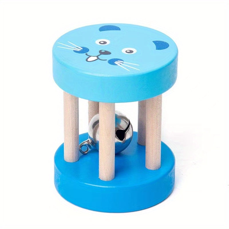 Wooden Kids' Early Education Hand Rocking Cage Bell Toy, 1-3 Years