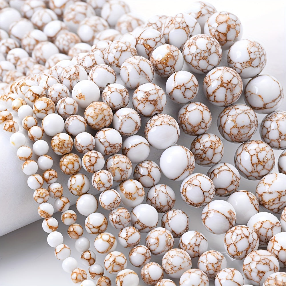 Golden Thread Pine Round Stone Beads 4-12mm