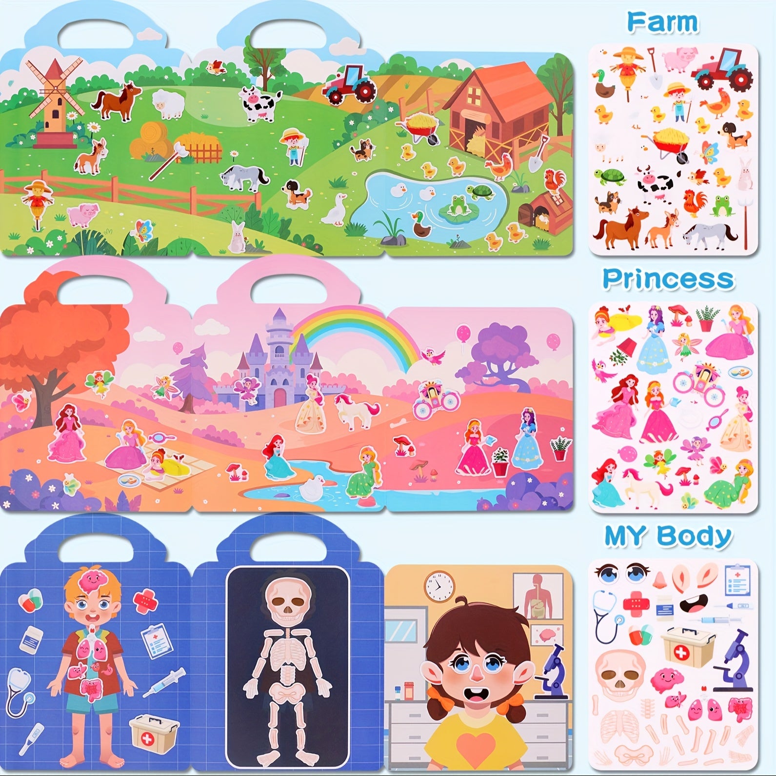 Kids Theme Sticker Book Creative Jelly Stickers