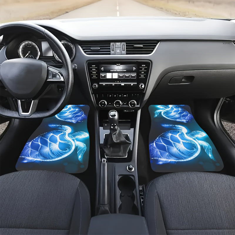 4pcs Luminous Turtle Pattern Car Floor Mats Non-slip Stain Resistant
