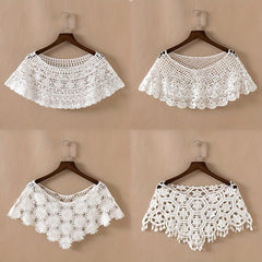 Lace Shawl Flower Hollow Wrap Casual Sunscreen Windproof Cape Dress Accessories