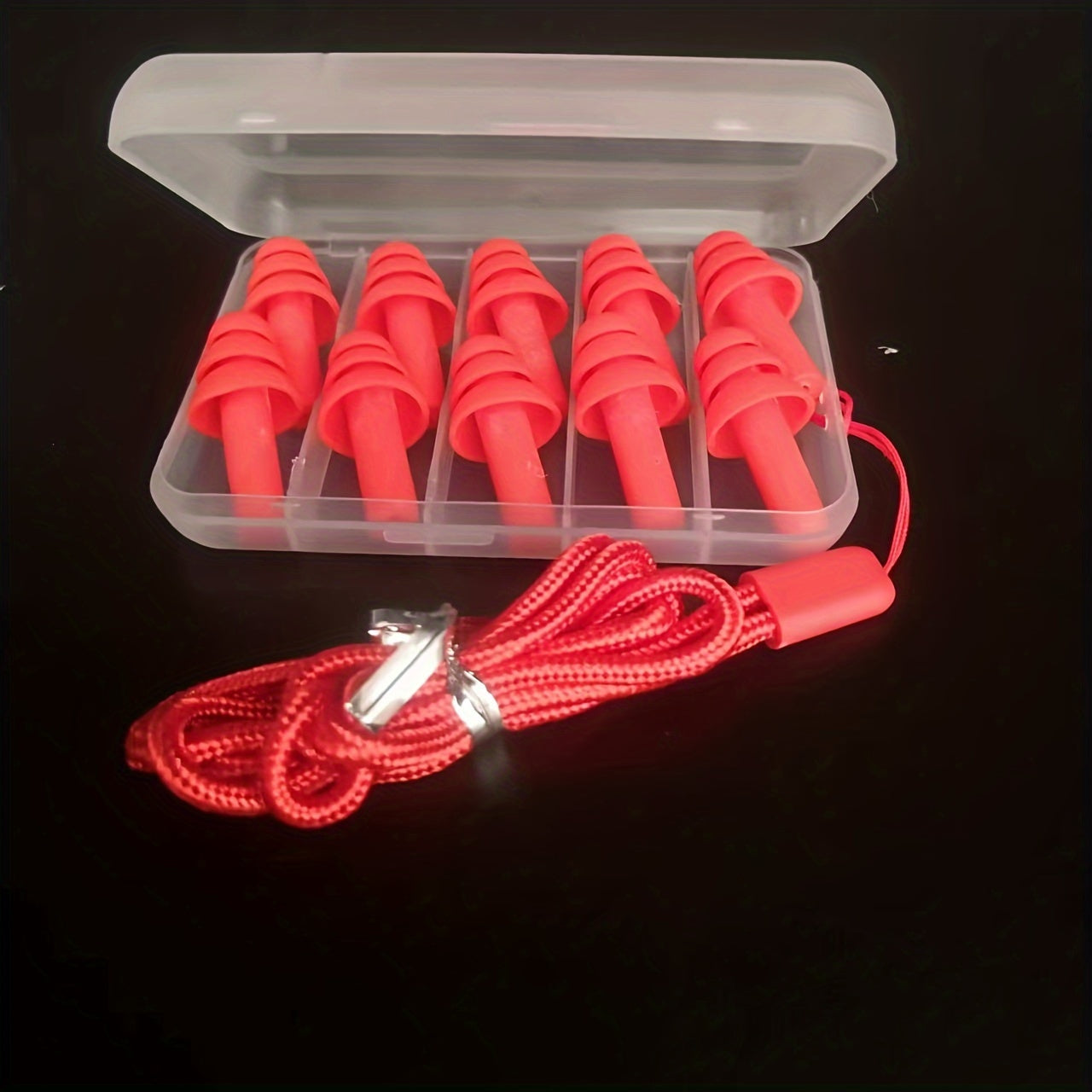 5 Pairs Reusable Silicone Earplugs with Storage Box