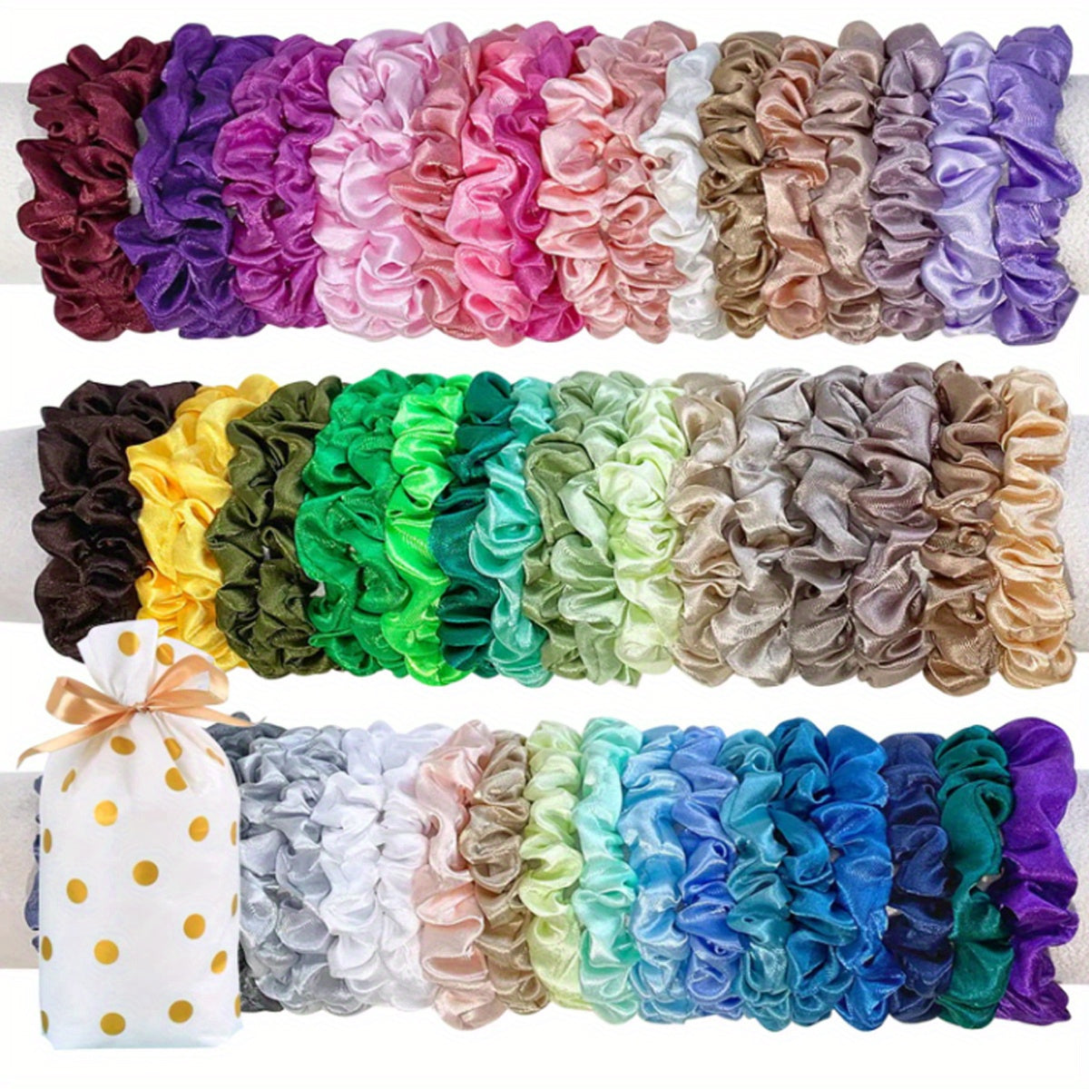40PCS Satin Silky Hair Tie Elastic Scrunchie Ponytail Hair Rope