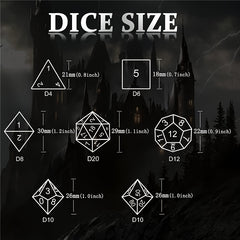 7pcs Metal Hollow Polyhedral Dices Creative Craft Decoration Party Roleplay