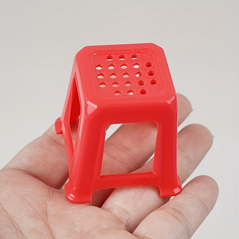 1:12 Dollhouse Stool Pink Chair Ventilation Holes for DIY Decor