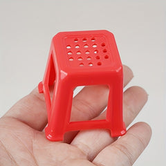 1:12 Dollhouse Stool Pink Chair Ventilation Holes for DIY Decor