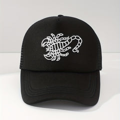 Scorpion Embroidery Trucker Hat Adjustable Baseball Cap