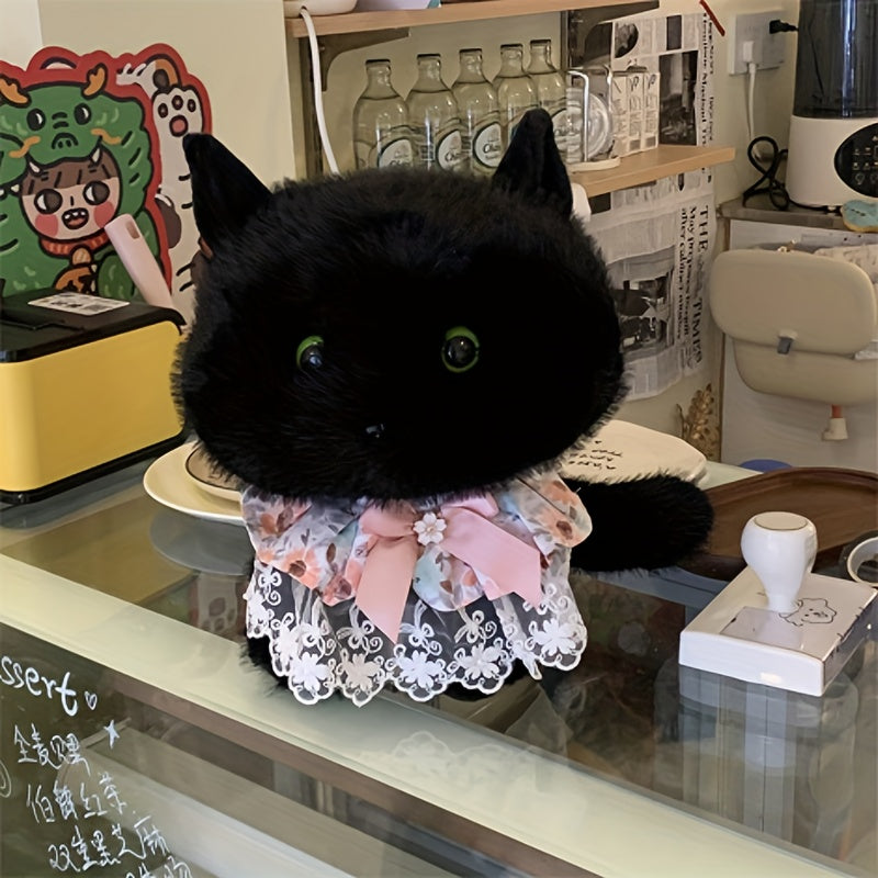 Cat Plush Doll Soft Fluffy Chubby Body with Expressive Eyes Plush Furry Texture