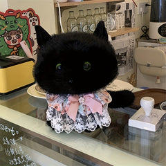 Cat Plush Doll Soft Fluffy Chubby Body with Expressive Eyes Plush Furry Texture