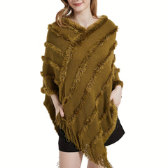 Vintage Tassel Warm Cape Classic Cloak Windproof Shawl