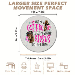 Coffee Pattern Round Mouse Pad 7.87in Non-slip Rubber Game Office Mouse Pad