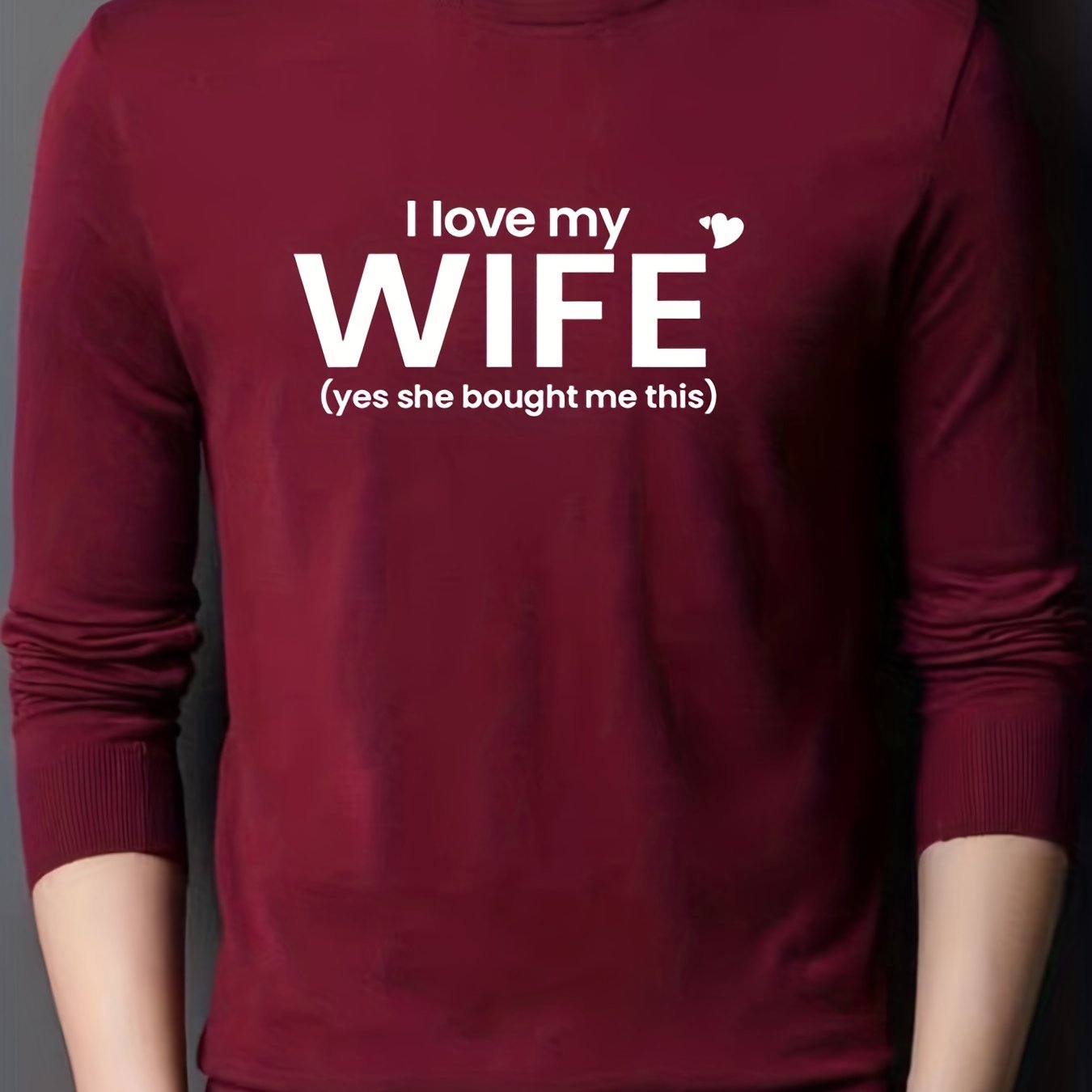 Funny I Love My Wife Pattern Men's Sweater