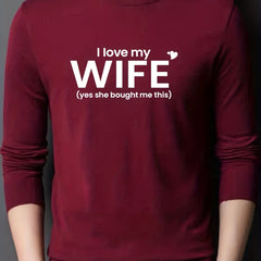 Funny I Love My Wife Pattern Men's Sweater