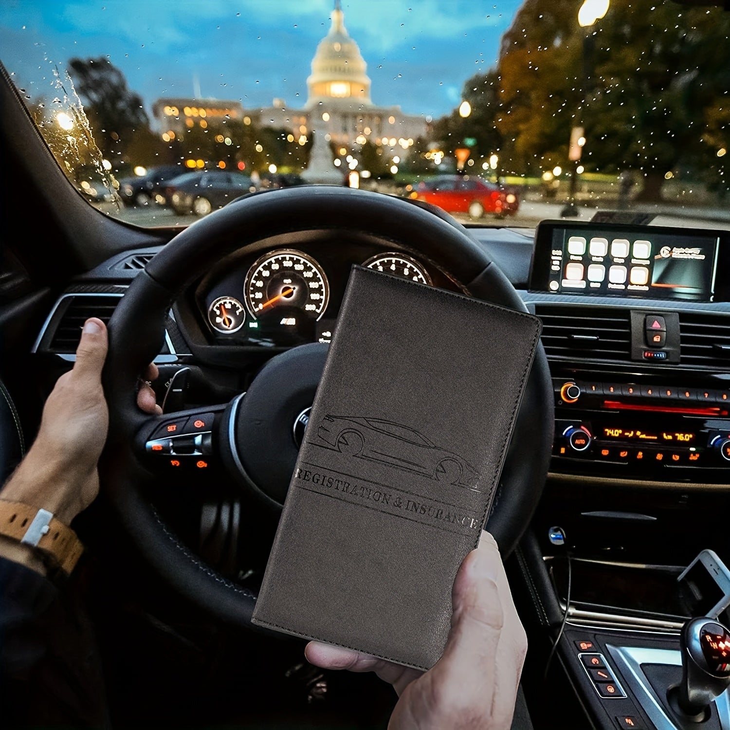 Car Document Organizer Case for Registration, Insurance, Driver & More