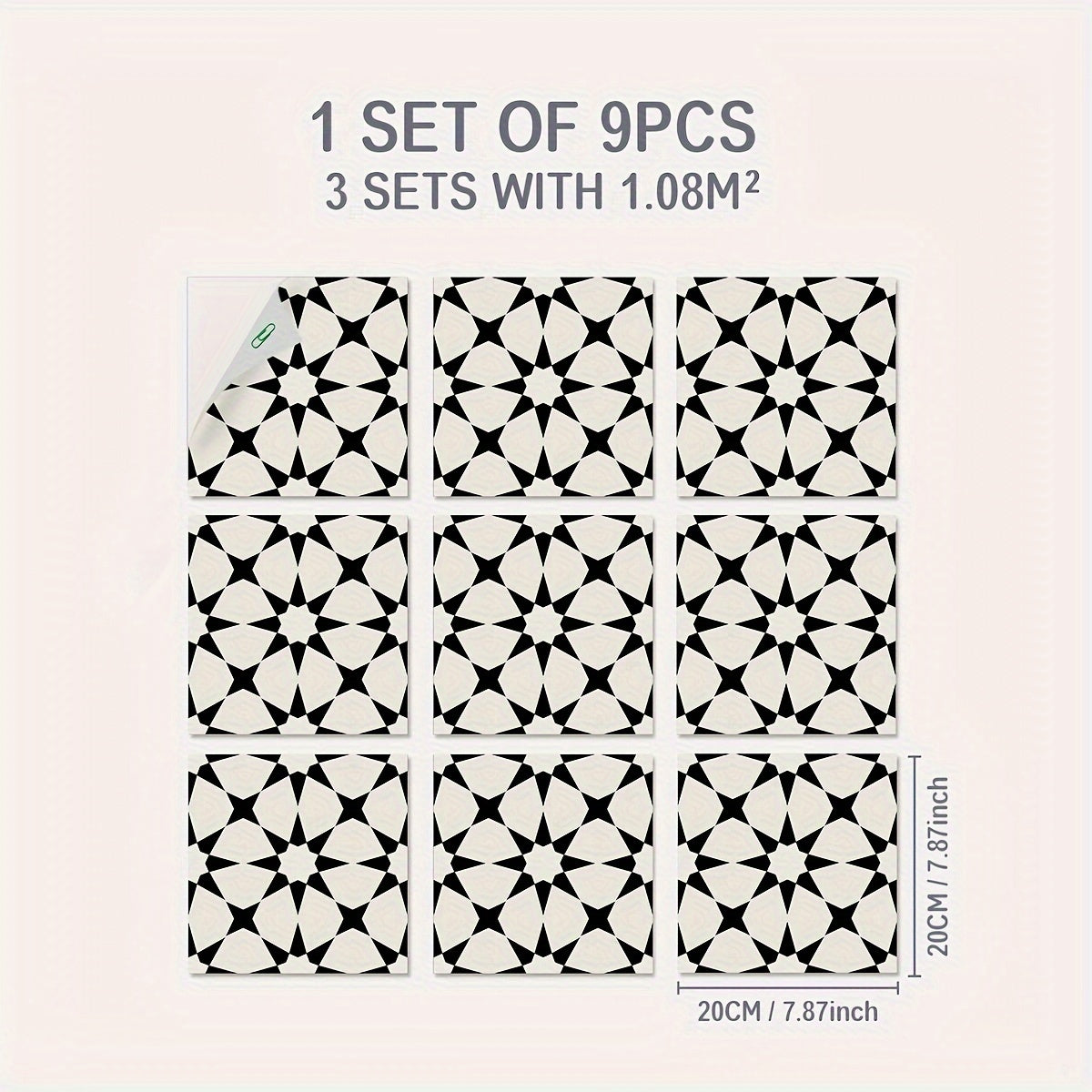 9pcs Flower Brick Stickers Waterproof Non-slip Home Decoration
