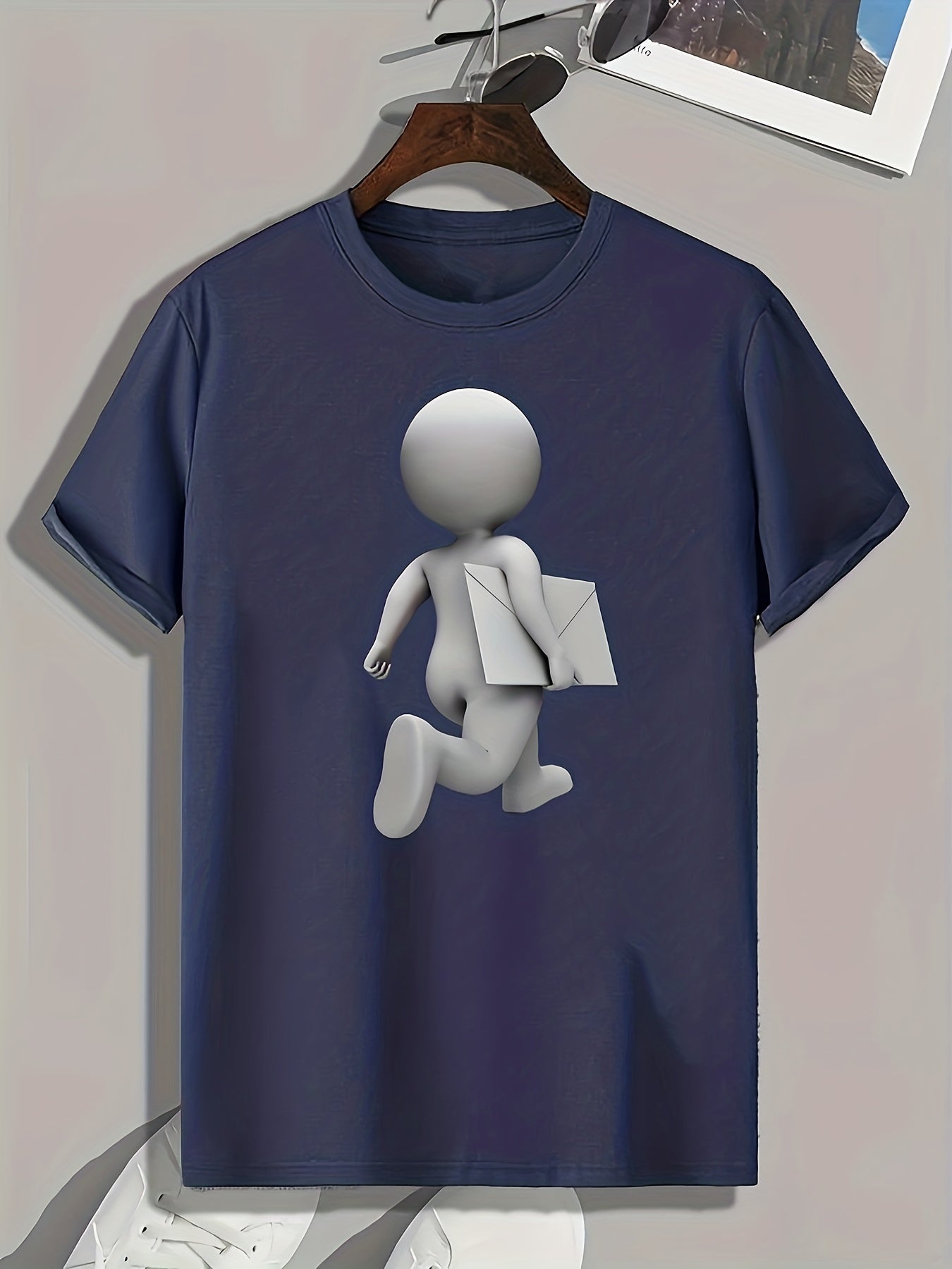 Cartoon Pattern Print Men's Comfy Sports T-shirt