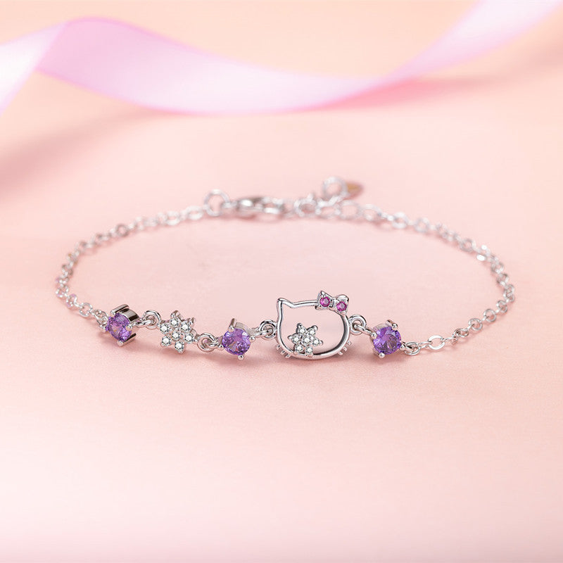 Girls Sweet Kitty Cat Bracelet For Toddler Kids