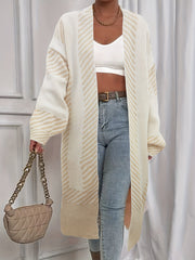  Colorblock Stripe Long Sleeve Cardigan