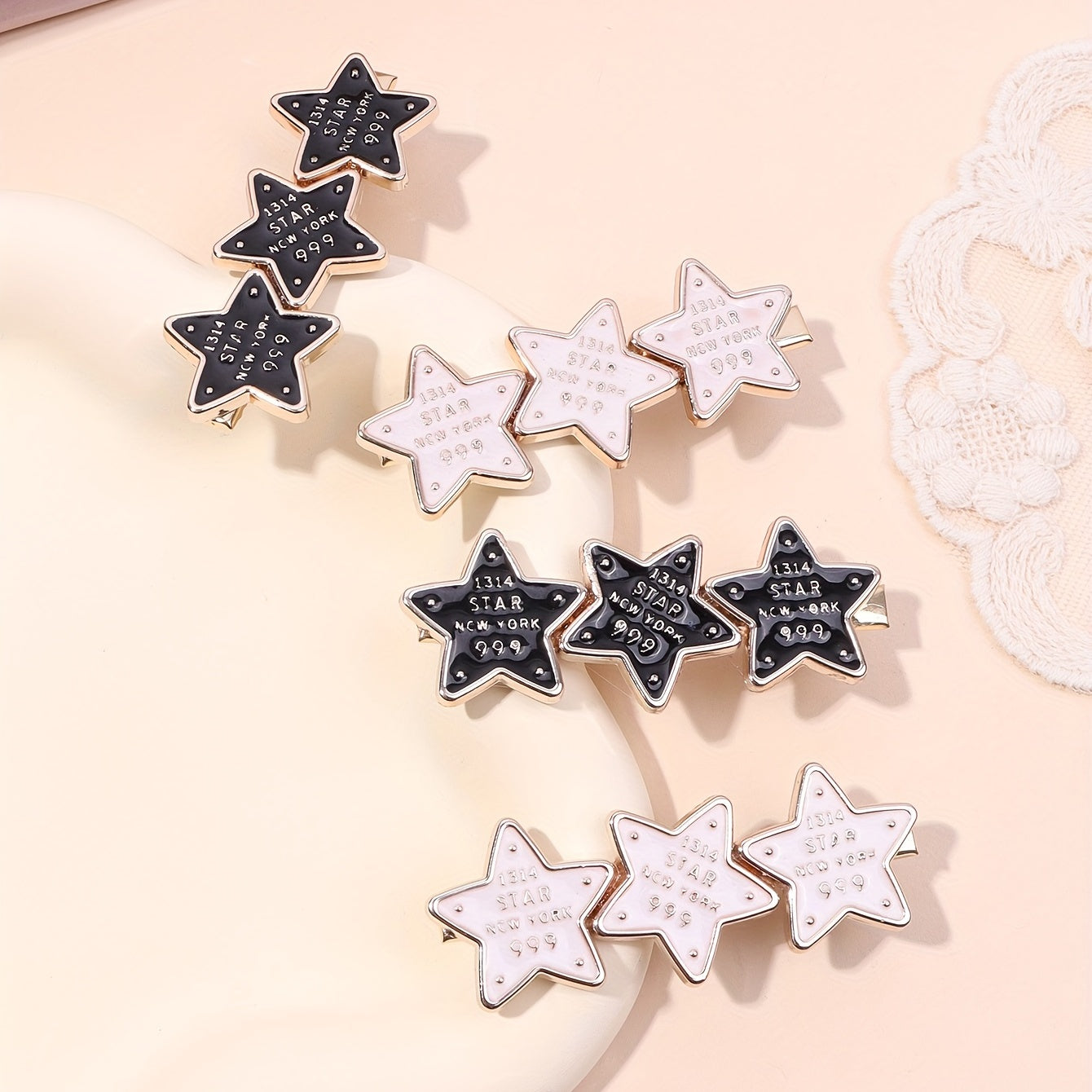 4pcs Sweet Star Hair Clip for Women Girls