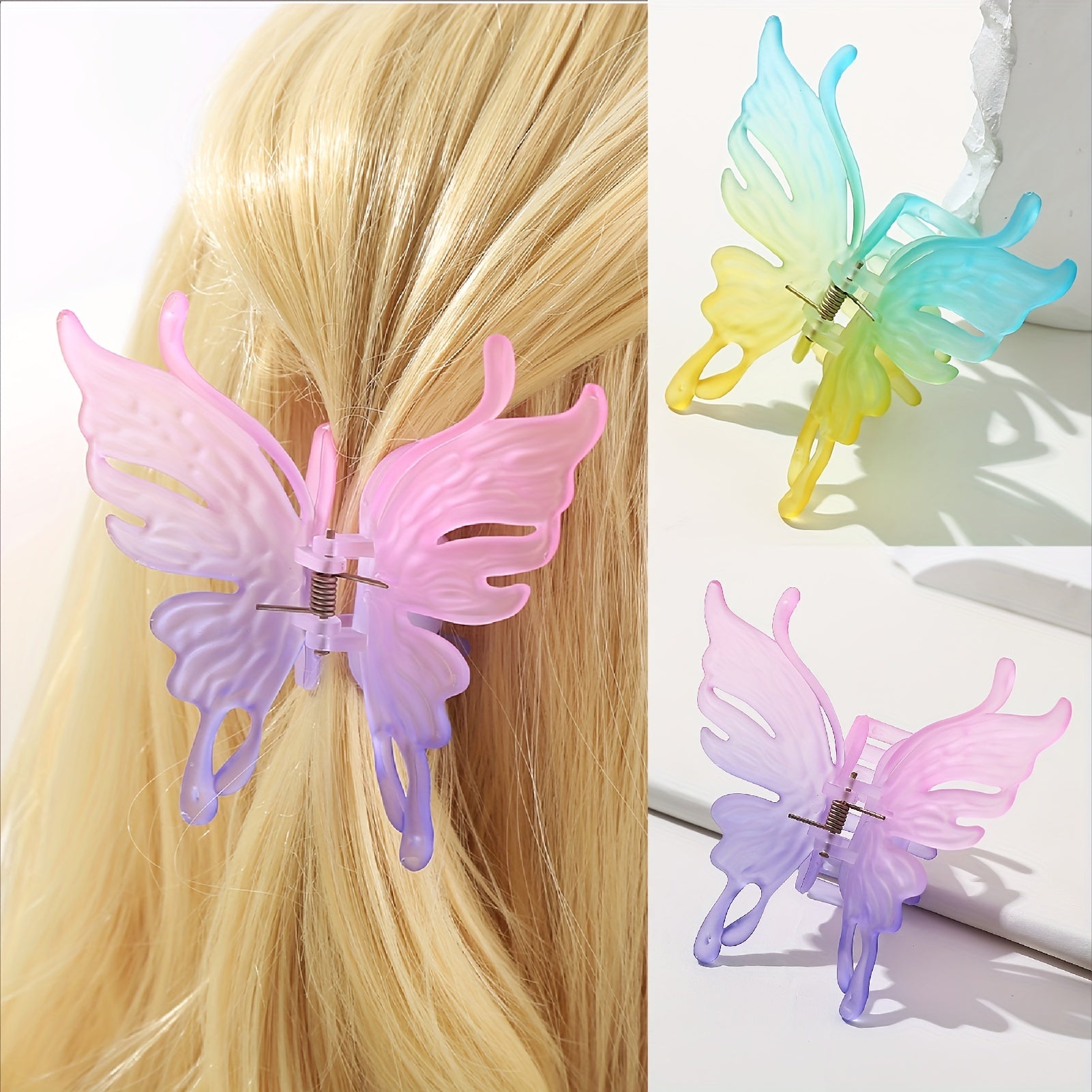 Matte Butterfly Hair Claw Clip Strong Hold Grip Hair Jaw Clip