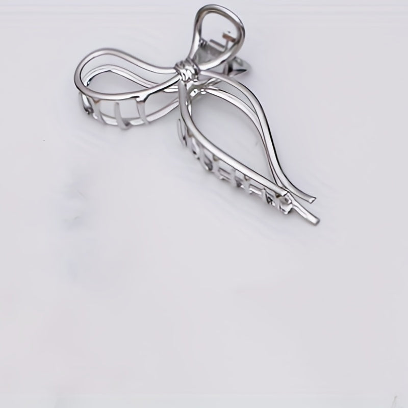 5pcs Metallic Bow Shaped Hair Claw Clip Non-slip Hair Claw for Thick Thin Hair