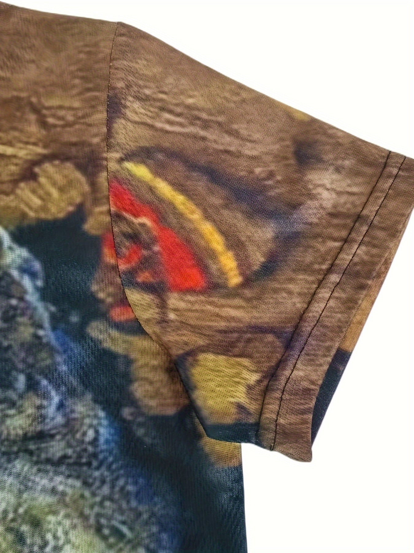 3D Dinosaur & Ground Pattern Tee for Kids Short Sleeve Top