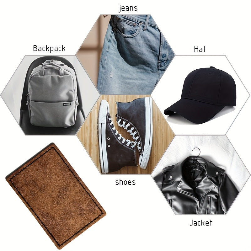 5Pcs Laserable Leather Patches w/ Adhesive & Antique Strip