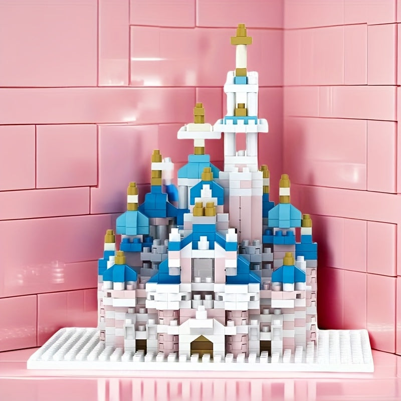 1450pcs Pink Castle Building Blocks ABS Material Festivals Birthday Year