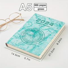Daily Planner Notebook 352 Pages Hardcover Faux Leather