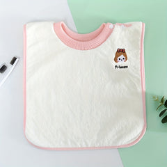 Soft Coral Fleece Bib Waterproof Cartoon Design for Kids