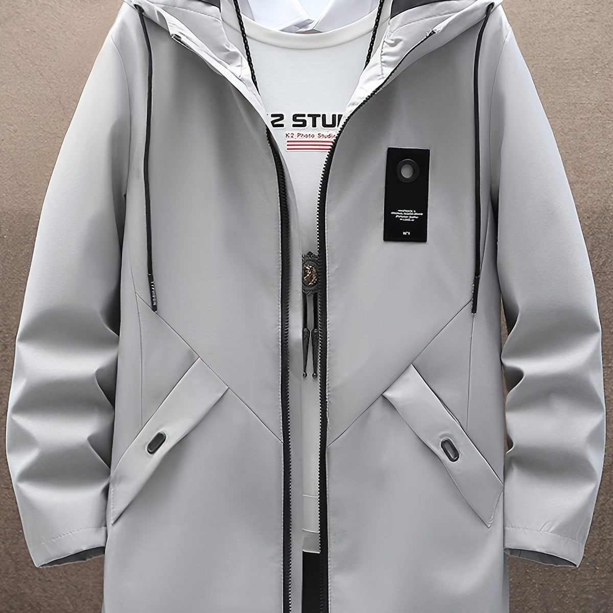 Men's Windproof Hoodie Jacket with Pockets