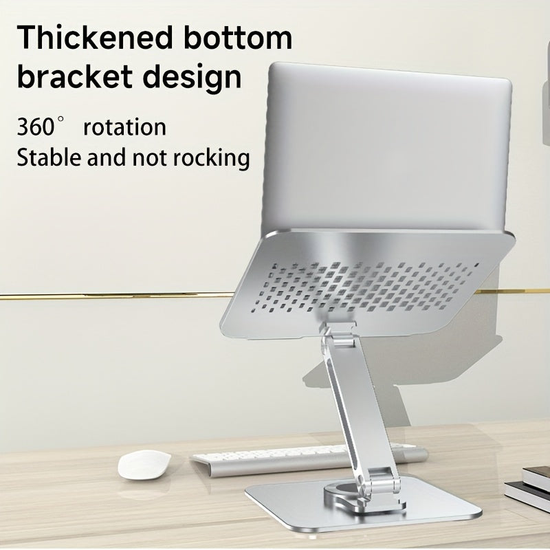 Adjustable Laptop Stand 360 Rotating Base Ergonomic Riser for Collaborative Work
