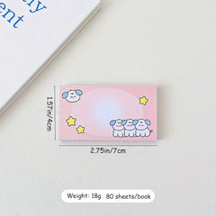Cute Cartoon Star Puppy Bunny Note Paper 80 Sheets