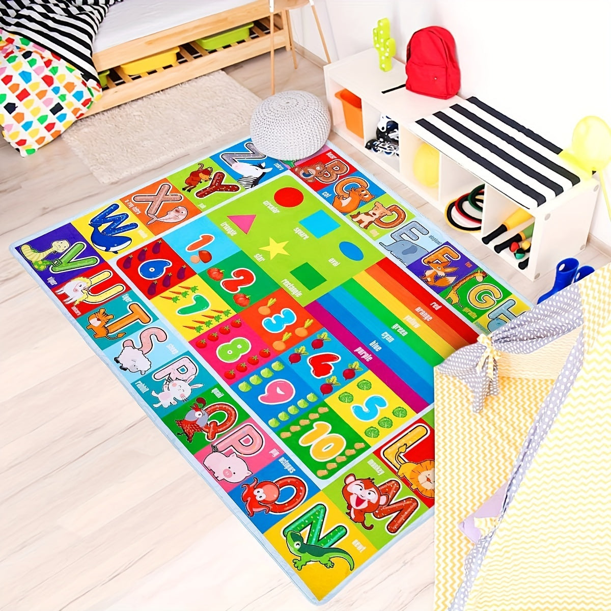 Alphabet Game Large Carpet Area Carpet Soft Washable Non Slip Backing