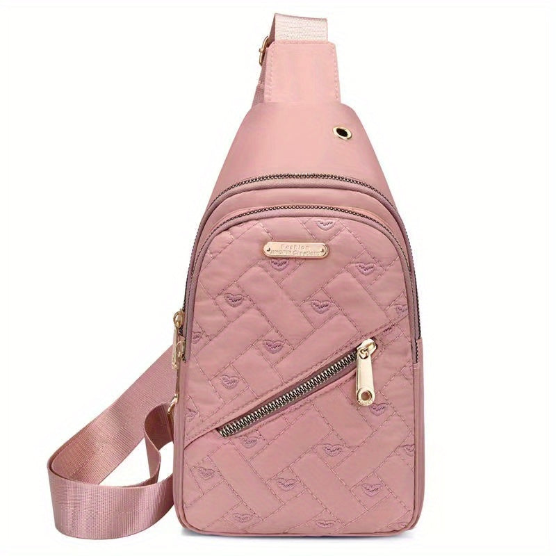 Casual Embroidered Nylon Chest Bag